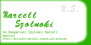 marcell szolnoki business card